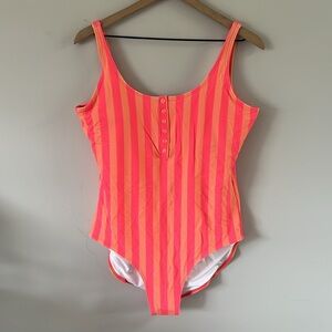 Pink Desert Button Front One Piece in Sorbet Stripe